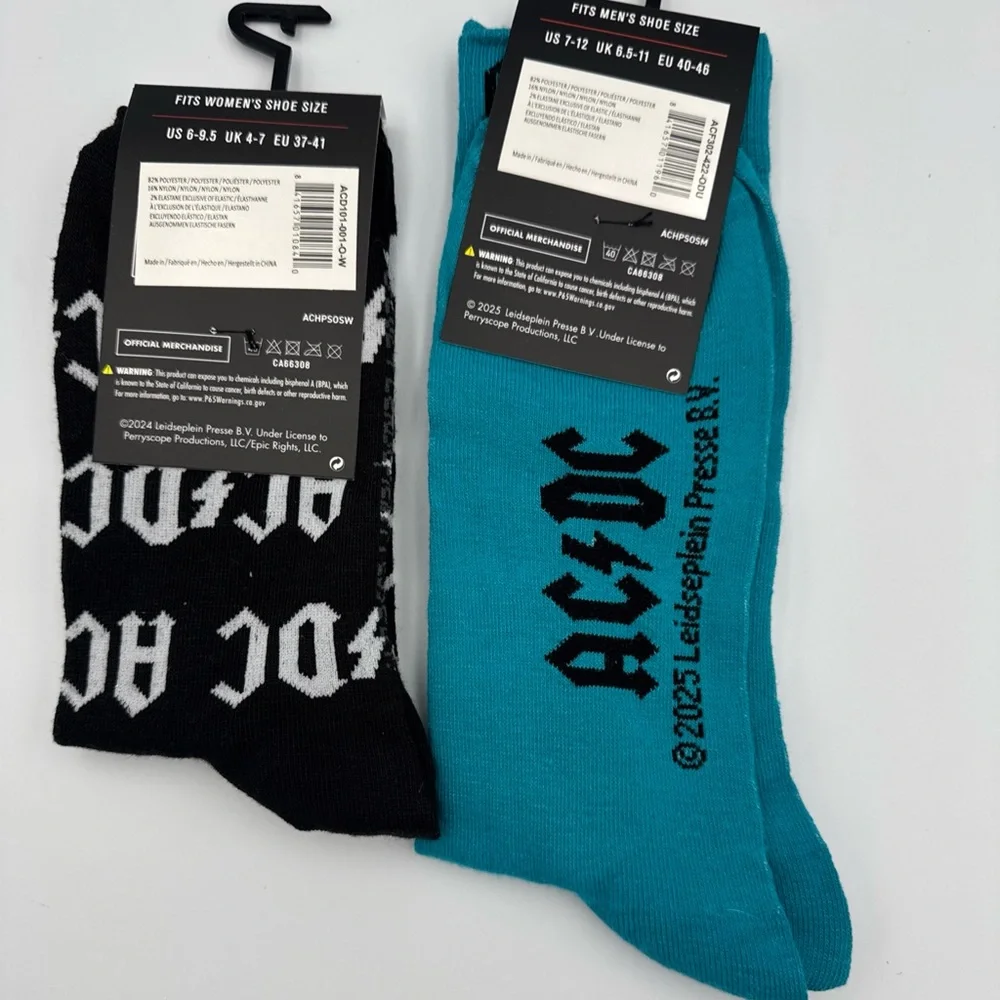 AC/DC‎ Rock Band Pair Officially Licensed Socks Unisex Men Women New
